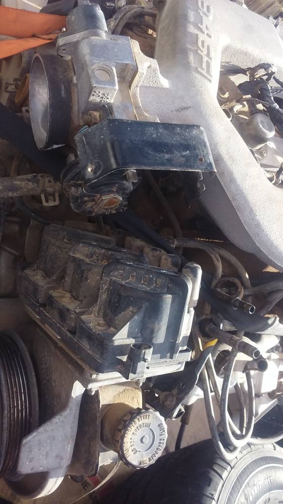 Chevy Camaro 3.4L engine removed for replacement